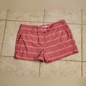 Vineyard Vines Shorts Women’s Size 6 Pink Orange Striped Cotton #R438
